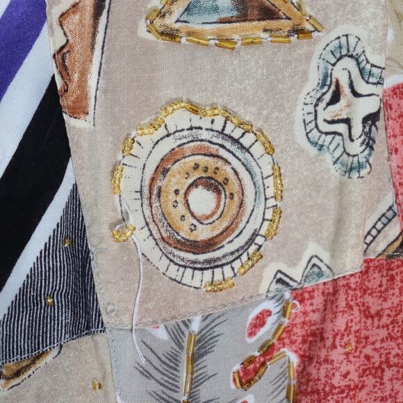 Vintage Cache Rayon Beaded Bomber Jacket Size M - Picture 8 of 9